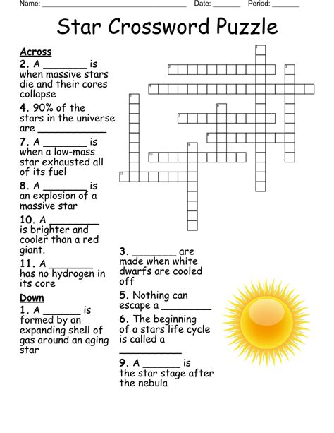 starry crossword clue